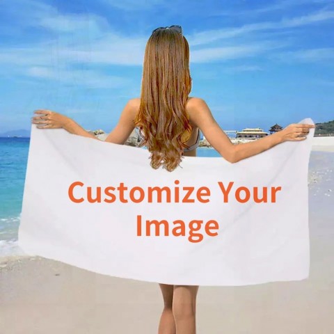 Customizable 3D Beach Bath Towel - Polyester Square Funny Design for Men - Outdoor Swim Gift