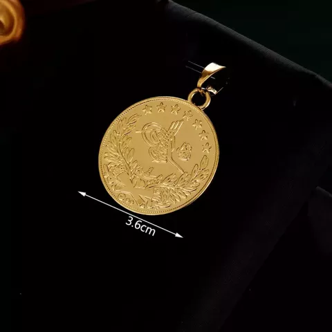 Turkish Gold Coin Necklace for Women, Arabic Totem Jewelry Gift