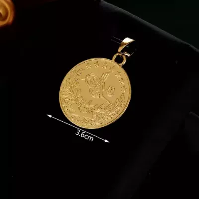 Turkish Gold Coin Necklace for Women, Arabic Totem Jewelry Gift