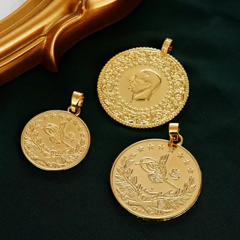 Turkish Gold Coin Necklace for Women, Arabic Totem Jewelry Gift