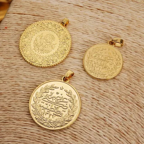 Turkish Gold Coin Necklace for Women, Arabic Totem Jewelry Gift