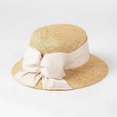 Elegant Summer Straw Hat with Wide Brim and Big Bow for Women