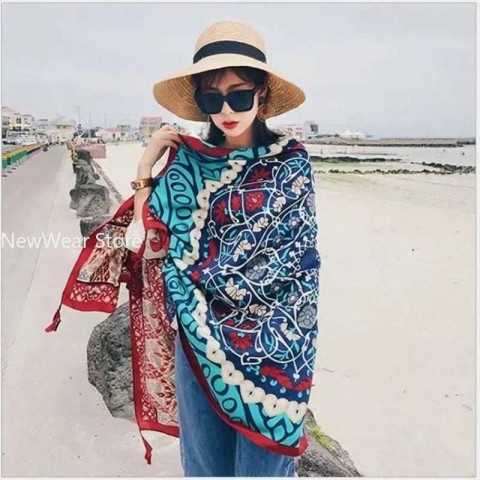 Bikini Cover Sarong Twill Cotton Beach Scarf for Women