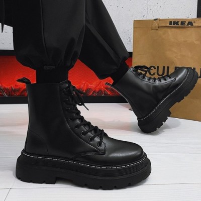 2024 Fall Winter Men's Stylish Martin Boots - Comfortable High Top Leather Snow Shoes