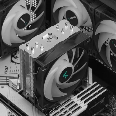 Deepcool AG400 Tower CPU Cooler with 4 Heat Pipes and 9 Blades for LGA1700, 1200, 115X, AM4, AM5