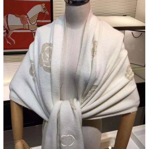 High Quality Pashmina Cashmere Flower Embroidery Scarves for Women