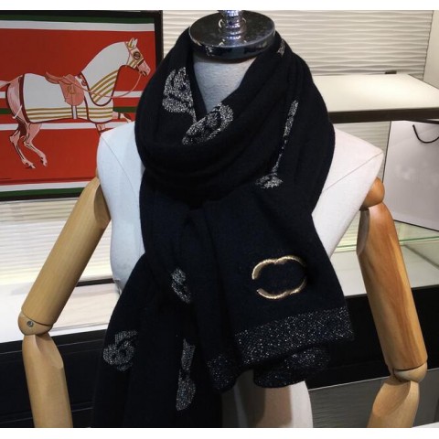 High Quality Pashmina Cashmere Flower Embroidery Scarves for Women