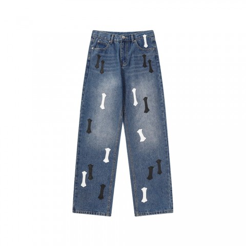 High-Quality Trendy Unisex Cross Design Jeans for Men