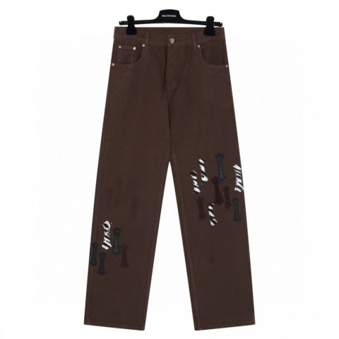 High-Quality Trendy Unisex Cross Design Jeans for Men