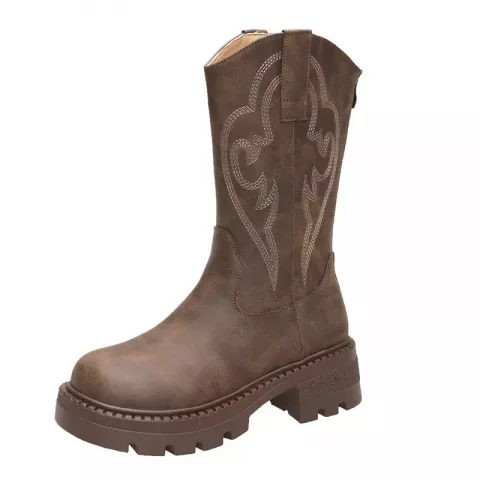 Retro Elegance Women's Leather PU Zip Ankle Boots 2024