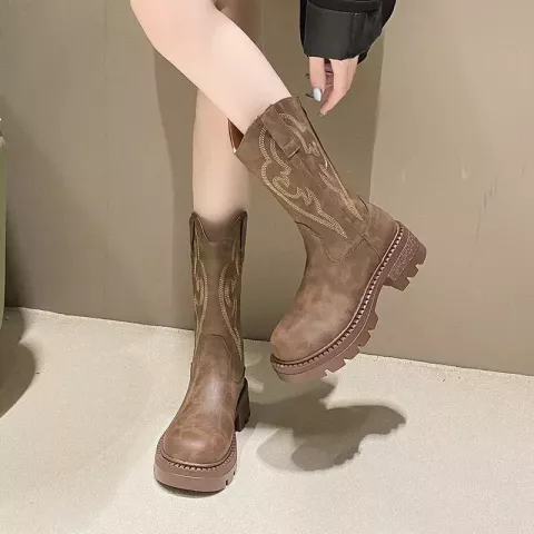 Retro Elegance Women's Leather PU Zip Ankle Boots 2024