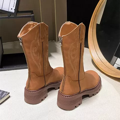 Retro Elegance Women's Leather PU Zip Ankle Boots 2024
