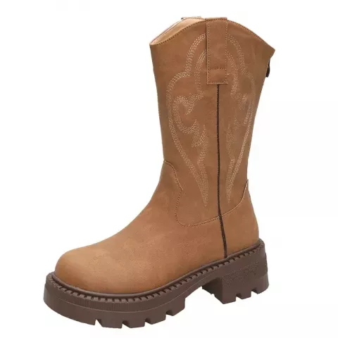 Retro Elegance Women's Leather PU Zip Ankle Boots 2024
