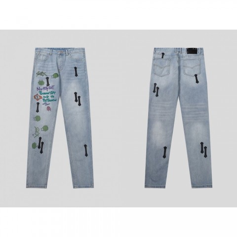 High-Quality Trendy Unisex Cross Design Jeans for Men