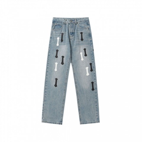 High-Quality Trendy Unisex Cross Design Jeans for Men