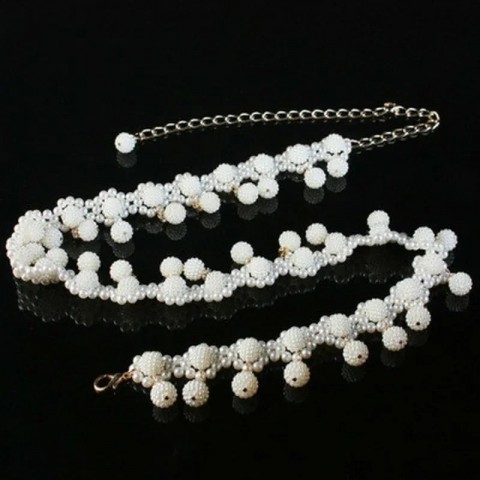 Ladies Fashion Pearl Waist Chain Beads Belt for Daily Wear & Weddings