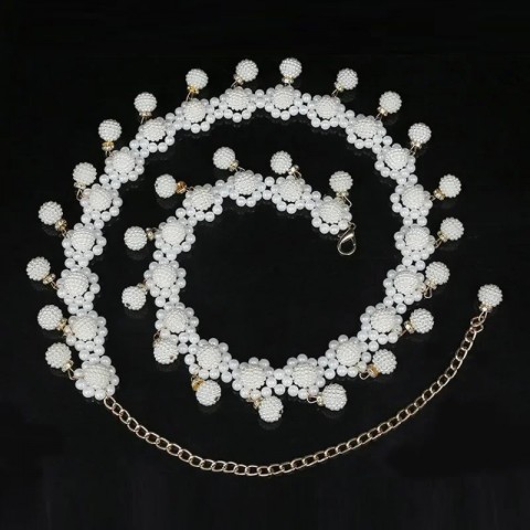 Ladies Fashion Pearl Waist Chain Beads Belt for Daily Wear & Weddings