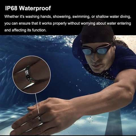 Smart Waterproof Heart Rate Monitor Ring for Men and Women - Multi-Function Fitness Tracker