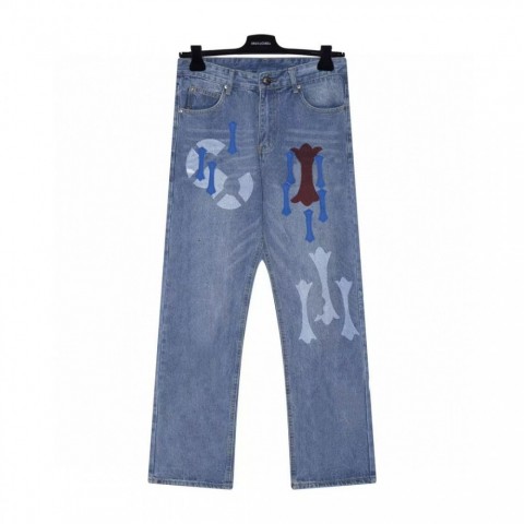 High-Quality Trendy Unisex Cross Design Jeans for Men