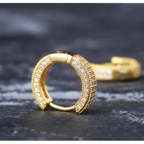 18K Gold Plated Bohemian Hoop Earrings for Unisex Christmas Gift