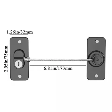 Plastic Safety Window Lock with Key for Sliding Doors & Cabinets - Unisex