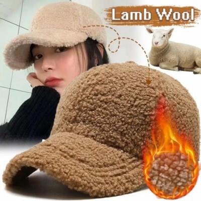 Winter Warm Plush Artificial Lamb Wool Ball Cap for Men and Women