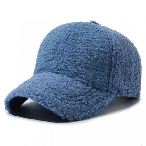 Winter Warm Plush Artificial Lamb Wool Ball Cap for Men and Women