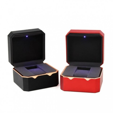 Luxury Single Watch Box with Soft Flannel Interior and LED Light Display