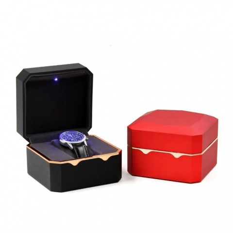 Luxury Single Watch Box with Soft Flannel Interior and LED Light Display