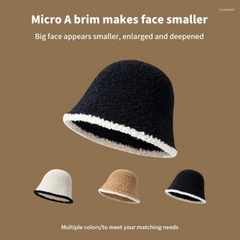 Wide Brim Winter Knit Hat for Women - Fashionable & Warm