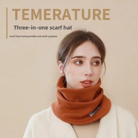 Elegant Women's Winter Anti-cold Knitted Scarf & Face Mask for Outdoor Activities 241230