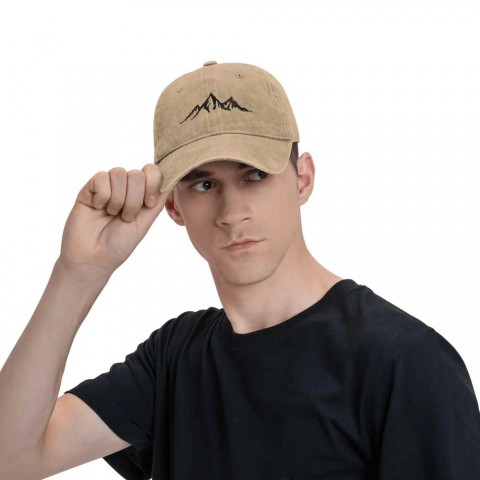 Ball Caps for Men - Soft Cotton Mountain Baseball Hat - Minimalist Style