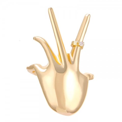 2024 Trendy Metal Palm Hip Hop Ring for Women - Fashion Party Accessory