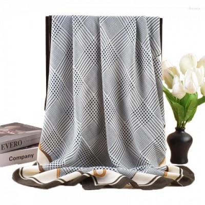 Elegant Fashion Thousand Bird Grid Print Scarf for Women, Versatile Neck & Wrap Shawl