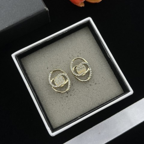 Stud Earrings for Women with 18K Gold Plated Stainless Steel and White Opal