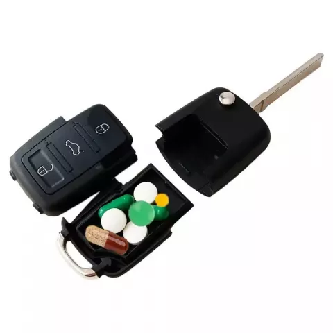 Secreto Car Remote Key Storage Box - Durable Metal Keychain with Secret Compartments for Men