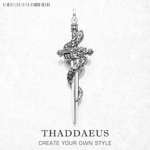 Blackened Snake Sword Pendant Necklace 925 Sterling Silver Unisex Gift