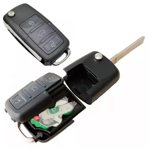 Secreto Car Remote Key Storage Box - Durable Metal Keychain with Secret Compartments for Men