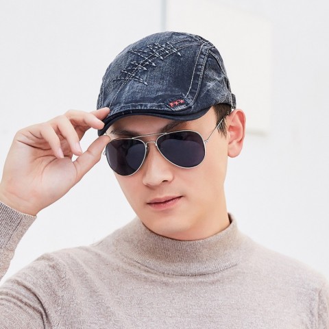 TOHUIYAN Unisex Vintage Cotton Newsboy Caps with Adjustable Strap