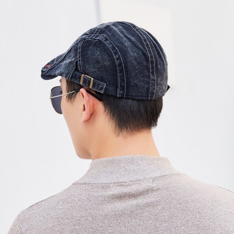 TOHUIYAN Unisex Vintage Cotton Newsboy Caps with Adjustable Strap
