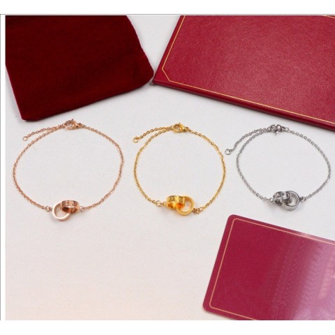 Double Ring Cake Bracelet in Rose Gold for Women