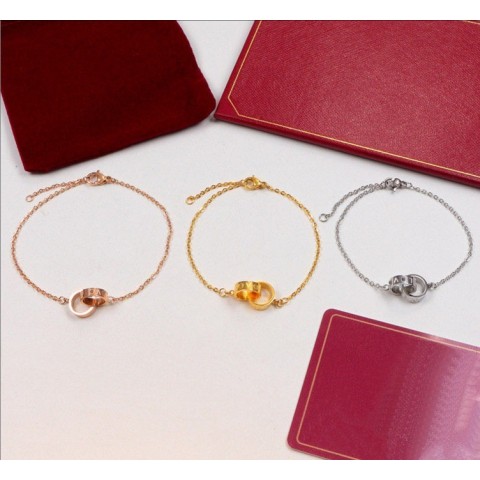 Double Ring Cake Bracelet in Rose Gold for Women