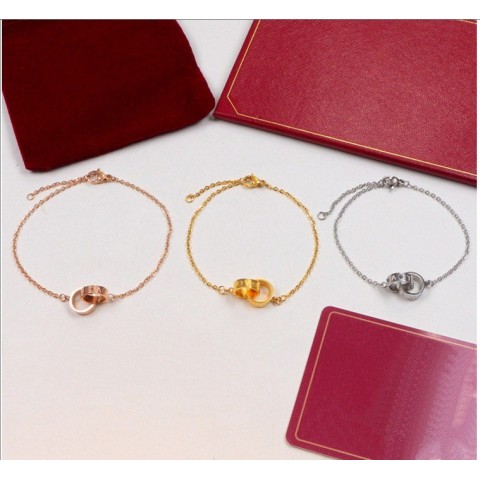 Double Ring Cake Bracelet in Rose Gold for Women