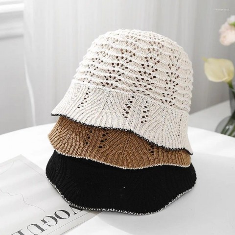 2025 Women's Fashionable Hollow Grid Bucket Hats