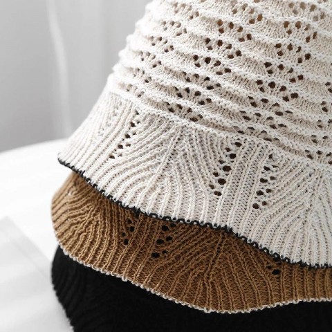2025 Women's Fashionable Hollow Grid Bucket Hats
