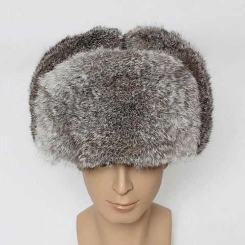 Russian Men's Genuine Fur Beret Hat - Warm and Stylish