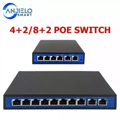 Anjielosmart 4-Port 10/100M Ethernet Uplink POE Switch for IP Video Door Phone Intercom