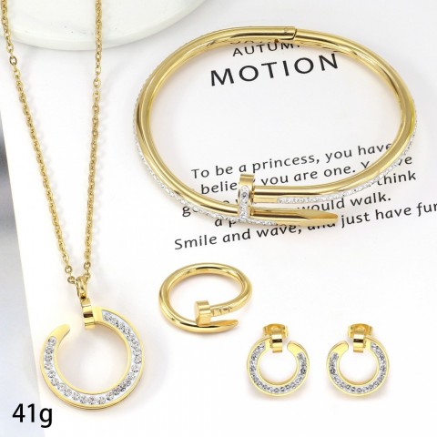 4SET Y2K Stainless Steel Triangle Pendant Necklaces for Unisex
