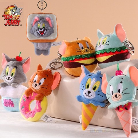 HUGKIS Tom and Jerry Plush Keychain Cosplay Gift for Boys