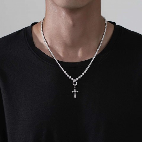 Gold Plated Moissanite Adjustable Chain Necklace - 18"/20" Unisex